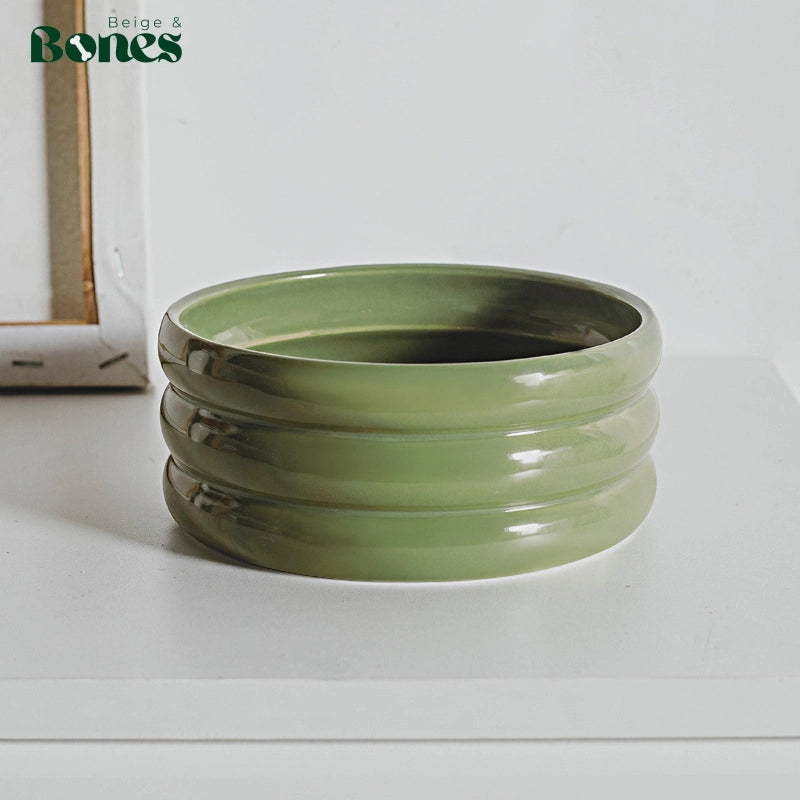 Ceramic Pet bowl green