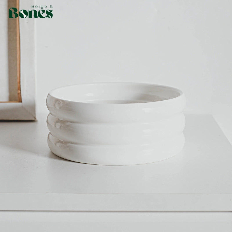 Ceramic Pet bowl white