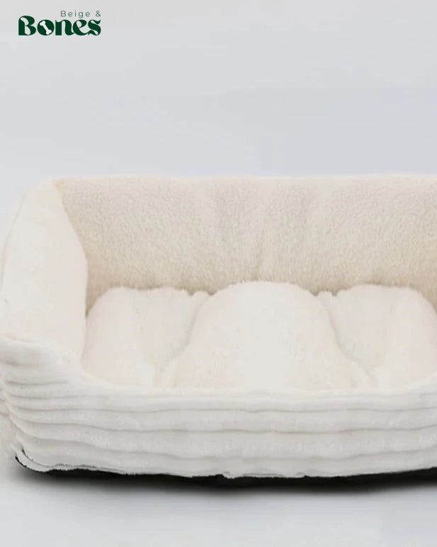 Fluffy white pet bed